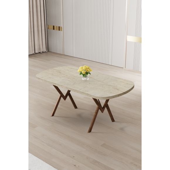 ΤΡΑΠΕΖΙ ΤΡΑΠΕΖΑΡΙΑΣ PEGASOS 76*168*90 TRAVERTEN WOODEN LOOK (ΕΙΣΑΓΩΓΗΣ)