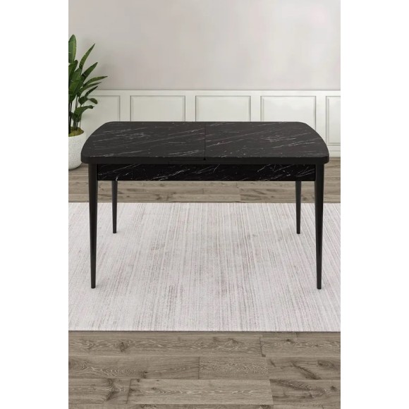 ΤΡΑΠΕΖΙ ΤΡΑΠΕΖΑΡΙΑΣ DELOS 78Χ132-170Χ80 ΕΠΕΚΤΕΙΝΟΜΕΝΟ BLACK MARBLE (ΕΙΣΑΓΩΓΗΣ)