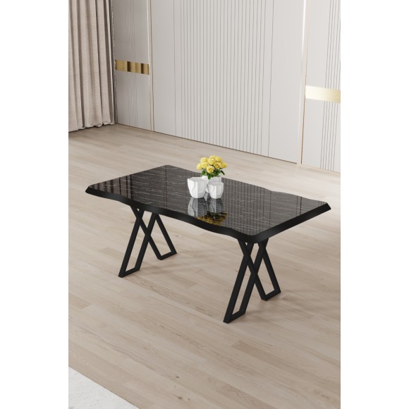 ΤΡΑΠΕΖΙ ΤΡΑΠΕΖΑΡΙΑΣ IKAROS 73Χ140Χ80 BLACK MARBLE (ΕΙΣΑΓΩΓΗΣ)